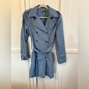J. McLaughlin Blue Print Trench Coat 6